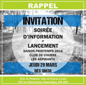 soirée d'information club de course les aspirants de Repentigny