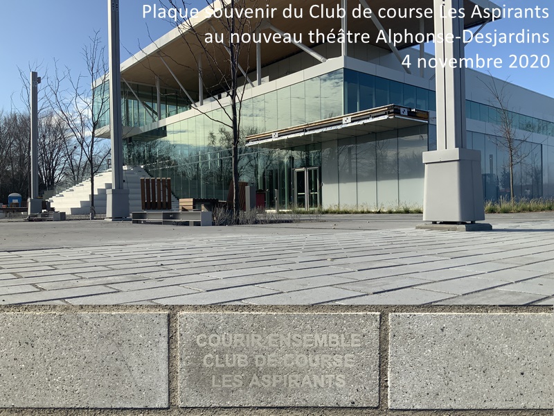 Plaque souvenir Club de course Les Aspirants - 4 novembre 2020