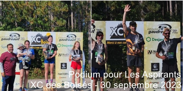 Podium pour les Aspirants - XC des Boisés, 30 sept 2023