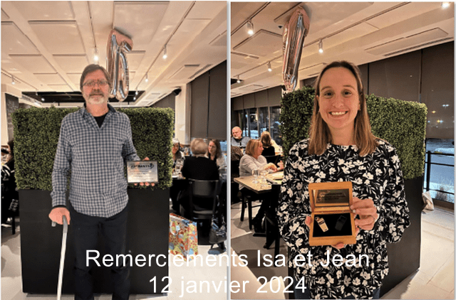 Remerciements Club de course Les Aspirants - 12 janvier 2024